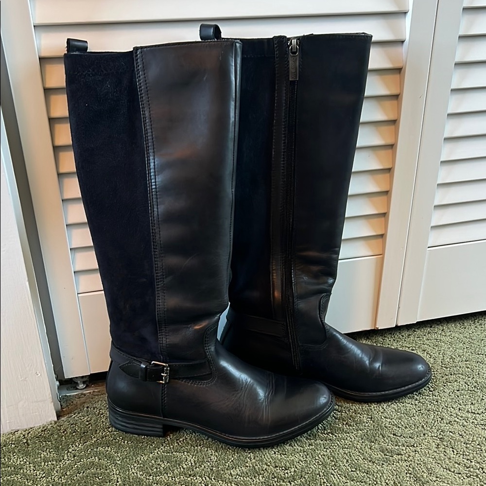 Bussola Black Leather Knee-High Boots